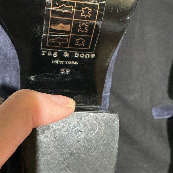 Rag & Bone Dark Blue Suede Ankle Booties worn once like new size - Picture 2 of 2